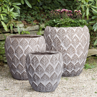 Vente chaude Conception Unique Grande Fibre Argile Jardinière Pot Décoration de La Maison pour L'extérieur et Le Jardin Utilisation En Gros