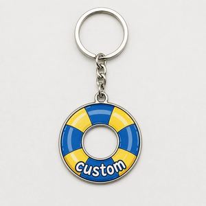 Custom Wholesale High Quality Swim Ring Keychains <b>Inflatable</b> <b>Float</b> Key Chains Summer Beach Souvenir Water Sport Lover Keyring - Product Image 3