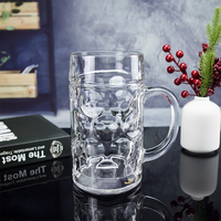 Mug à bière en cristal de luxe 1L, logo personnalisé, style classique, verre à boire promotionnel, design par sublimation