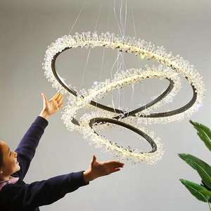 Modern <b>Crystal</b> Pendant Bedroom Dining Living Room Elegant Ring <b>Chandelier</b> Hotels Restaurants Bars Indoor Use E26/E12 Small - Product Image 5