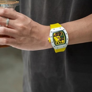 Đồng hồ cơ tự động nam phong cách Hip Hop sang trọng, vỏ gốm hình thùng rượu, kính sapphire, dây cao su, đồng hồ chính hãng - Product Image 1