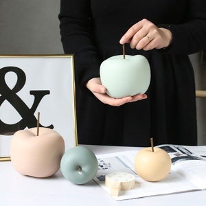 Modern Macaron <span class=keywords><strong>Home</strong></span> Estátuas Cerâmica Fruta Decoração Figurinhas Arte Decoração <span class=keywords><strong>Home</strong></span> Acessórios Tabletop Ceramic <span class=keywords><strong>Apple</strong></span> Ornamento - Product Image 4