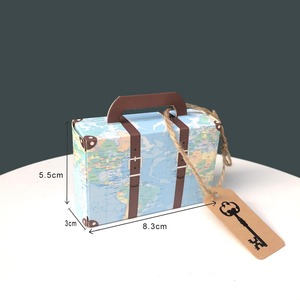 Confezione regalo creativa in carta Kraft Vintage scatola di caramelle nuziali aereo e mappa <span class=keywords><strong>a</strong></span> <span class=keywords><strong>tema</strong></span> viaggio bomboniere - Product Image 5