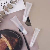 Contenants Tubes Souples en Plastique 10 ml pour Brillant à Lèvres, Vente en Gros, Vides avec Capuchon Rose Transparent pour Cosmétiques