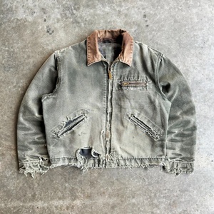 Custom Distress Heavy Duck Canvas Boxy Work <b>Jacket</b> With Vintage Worker Detroit <b>Jacket</b> Carpenter <b>Chore</b> <b>Jacket</b> - Product Image 3