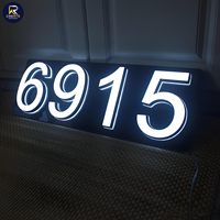 Panneaux publicitaires LED rétroéclairés en acier inoxydable avec taille et couleur personnalisables, étanches IPX6, éclairage et décoration