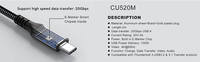 Câble de charge rapide USB4 VCOM 2m 240W, transfert de données 20 Gbps, câble USB-C, vidéo 5K 4K 60 Hz avec Thunderbolt 3