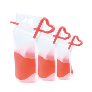 Bolsas de Bebidas Transparentes Personalizadas con Cierre, Bolsa Reutilizable para Bebidas con Pajita, Bolsa de Plástico para Jugos <span class=keywords><strong>Capri</strong></span> <span class=keywords><strong>Sun</strong></span> - Product Image 2