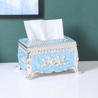 Nouveau porte-boîte à mouchoirs en acrylique de style européen vintage pour la décoration de la maison et de l'hôtel, boîte de rangement pour serviettes en papier
