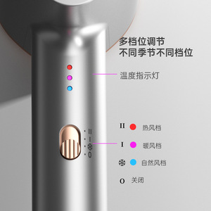 Sèche-cheveux professionnel à moteur DC 110000 tr/min, protection ionique thermique, corps métallique, séchage rapide - Product Image 1
