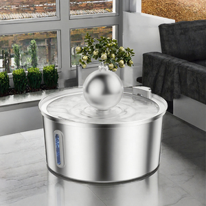Fontaine à eau pour chien moderne en acier inoxydable 304, distributeur d'eau automatique pour animaux de compagnie, bol d'hydratation intérieur, filtration, rechargeable - Product Image 3