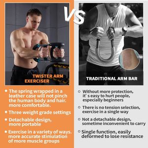 Ejercitador de Brazos Twister, Barra de Ejercicio con Resorte Ajustable, Fortalecedor de Antebrazos, Tríceps y Pecho, Equipo de Fitness Portátil para el Hogar - Product Image 6