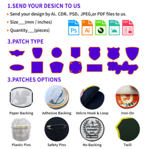Écussons 3D brodés personnalisés en sergé tissé pour uniformes de scouts garçons et filles, avec logo en chenille thermocollant - Product Image 5