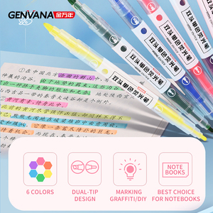 Hot bán long lanh <span class=keywords><strong>Highlighter</strong></span> bút lời khuyên kép 6-màu nhiều màu vẽ Marker Set huỳnh quang highlighters - Product Image 5