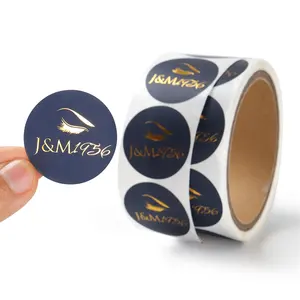 Vinyl Stickers Roll Private Design Product Labels Maker Self Adhesive Vinyl Round Waterproof Sticker Roll Paper Custom Printing Logo Label Stickers