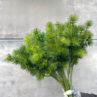 Mur végétal artificiel en aiguilles de pin pour aménagement paysager, décoration intérieure/extérieure - Feuilles d'eucalyptus et trèfle à quatre feuilles suspendus