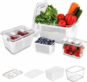 Fresh Food <b>Storage</b> Containers Clothing Organizer Keeper <b>Bins</b> with Lids Vent Removable Foldable Drain Tray Non-Woven Fabric - Product Image 1