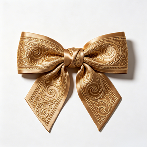 Lazo de Raso Satinado Vintage Barroco, Suave y Brillante, Hecho a Mano, Pre-Atado, para Decoración, Envoltura de Regalos Premium, Adorno para el Cabello, para Bodas - Product Image 4