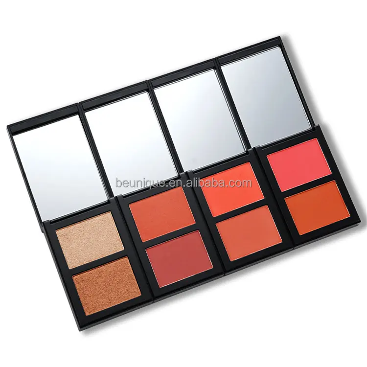 High Pigment Private Label Changing Highlighter Contouring Blush Pressed Loose Powder Makeup Two Palette Blush On Palette