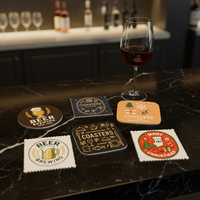 Sous-verre en papier absorbant personnalisé avec logo, rond, pour café, thé, bière, vin, hôtels, restauration et événements