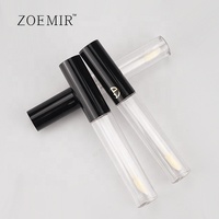 Tube de brillant à lèvres rond de 9 ml, conteneur transparent pour rouge à lèvres liquide, flacon en plastique à mécanisme rotatif pour baume ou huile à lèvres avec applicateur