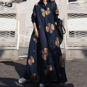 Primavera Abaya Dubai caftano arabo donne abito musulmano Ramadan Eid stampa floreale arabo <span class=keywords><strong>etnico</strong></span> <span class=keywords><strong>abbigliamento</strong></span> islamico - Product Image 3