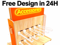 Présentoir personnalisé en bois perforé, panneau perforé en métal, bois et acrylique pour boutique, unité de merchandising de marque Apache