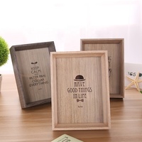 Marco de fotos de escritorio A4 hecho a mano para el hogar y la Oficina, marco de madera con ranura superior hecho de madera de pino