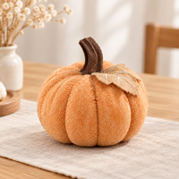 Lot d'ornements tricotés en forme de citrouille pour la fête de la récolte, Thanksgiving, décoration d'automne, 6x9cm, 5cm, 10cm, en polyester, 3 styles, en gros pour la maison, la table, ou comme cadeau