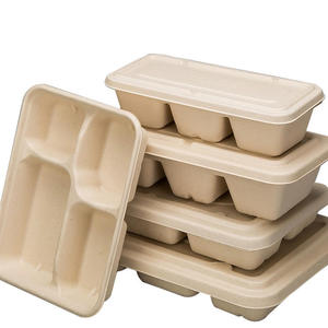 Sustainable Eco-friendly <strong>Biodegradable</strong> Bagasse Disposable Multi-<strong>Compartment</strong> Lunch Commercial Packing Box <strong>Biodegradable</strong> Paper - Product Image 5
