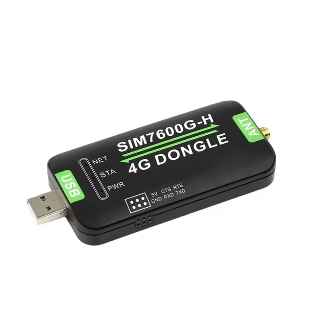 SIM7600G-H 4G USB DONGLE With Antenna, Industrial Grade 4G Communication and GNSS Positioning Peripheral, Global Band Support