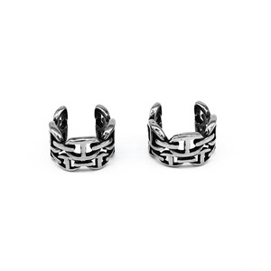 yunnique Fashion Cuff Earrings Geometric Tibetan <b>Silver</b> <b>Studs</b> For Men Women Ear Clips Stainless Steel Jewelry Accessory - Product Image 1