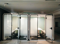 Pod de travail modulaire mobile en aluminium pour extérieur, bureau acoustique moderne, pod insonorisé pour hôtel