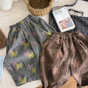 <span class=keywords><strong>Pantaloni</strong></span> Casual <span class=keywords><strong>per</strong></span> Bambine Stile Coreano Primavera-Autunno 2026, Vita Alta con Elastico, in Cotone Lavato - Product Image 1