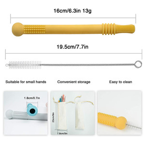 <span class=keywords><strong>Tubes</strong></span> de dentition creux en Silicone pour bébés, jouet pour nourrissons, en Silicone souple, Tube à mâcher, qualité alimentaire, paille de dentition, lot de 4 - Product Image 3