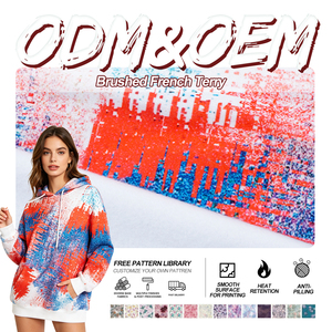 Tissu en polyester tricoté brossé <span class=keywords><strong>imprimé</strong></span> sur mesure pour sweat-shirt – Prix de gros textile - Product Image 1