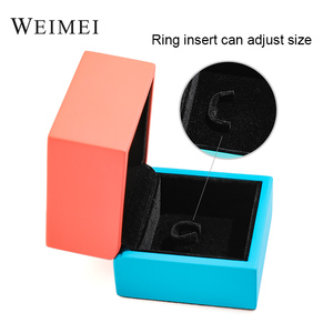 Boîte de présentation de bijoux en bois et velours avec logo personnalisé, emballage coloré pour bagues, colliers et boucles d'oreilles - Product Image 4