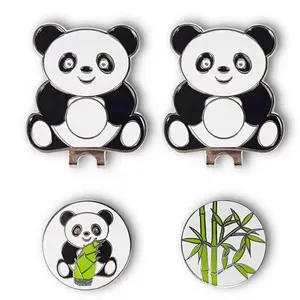 Fabriek Golfbal Marker Hoed Clip Magnetische Metalen Golf Hoed Clip Met Panda Cartoon Golf Accessaries