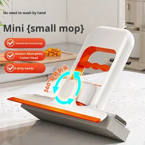 Serpillère de bureau compacte en coton avec essuie-glace, éponge portative sans lavage, absorption d'eau, conception pliable en collodion et plastique pour salle de bain - Product Image 2