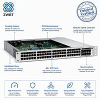 Cisco Switch Catalyst C9300-48S-M 48 Port GbE SFP Layer 3 Switch 256Gbps 480G StackWise Modular 10G Uplinks Meraki Cloud Managed.
