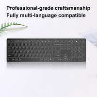 Nouveau clavier à membrane rétroéclairé LED rechargeable, 113 touches, sans fil 2.4G USB, ultra-fin, saisie silencieuse, touches multimédias pour PC portable
