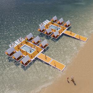 Jooloog tùy chỉnh thiết kế thương mại lớn bãi biển Inflatable nổi Đảng đảo với hồ bơi cho khu nghỉ mát - Product Image 1