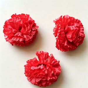 Cabezas de Flores de Clavel Artificiales Rojas, Amarillas y Blancas con Base de Seda para Decoraciones, Arreglos, Accesorios y Horquillas para el Cabello - Product Image 3