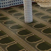 Wand-zu-Wand Bedruckter Moschee-Gebetsteppich Feuerfester Schallabsorbierender Bogenförmiger Geometrischer Muster-Teppich für Ganzraum-Gebetsbereich