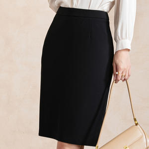 <span class=keywords><strong>Gonna</strong></span> autunnale <span class=keywords><strong>nera</strong></span> sul posto di lavoro sottile e Versatile <span class=keywords><strong>con</strong></span> <span class=keywords><strong>spacco</strong></span> posteriore in poliestere/Spandex al ginocchio traspirante dritto/avvolgente - Product Image 4