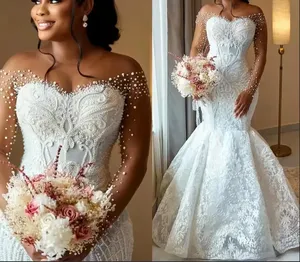 Elegant Sweetheart Mermaid <strong>Wedding</strong> <strong>Dress</strong> Off Shoulder Lace Pearl Princess Bridal <strong>Dress</strong> Plus <strong>Size</strong> Bride <strong>Dress</strong> Custom - Product Image 3