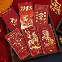 Enveloppe rouge de luxe personnalisée Hong Bao paquet d'argent pour le nouvel an chinois boîtes de papier de luxe pour offrir des cadeaux