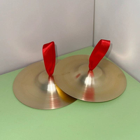 Percussion Instruments and Other Accessories, Traditional Chinese Brass Cymbals with Red Hands and Cymbals Suitable