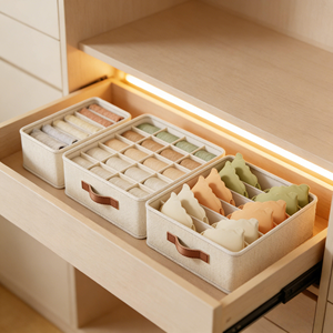 3 Piece Non Woven <b>Drawer</b> Organizer Foldable Clothing <b>Storage</b> <b>Box</b> Bra Sock Tie Divider Set - Product Image 3