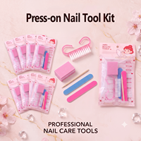 Kit d'outils pour ongles à presser, kit d'accessoires, ensemble d'outils de préparation des ongles en gros avec brosse anti-poussière, mini éponge polissoir pour éliminer les peaux mortes